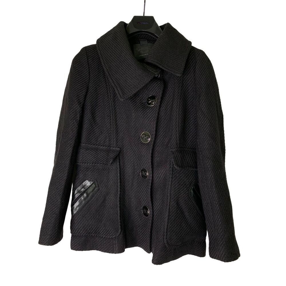 Mackage wool blend coat black women's size small